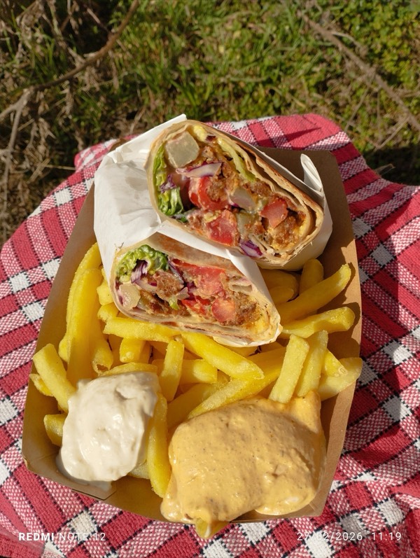Tacos ouvert avec frites